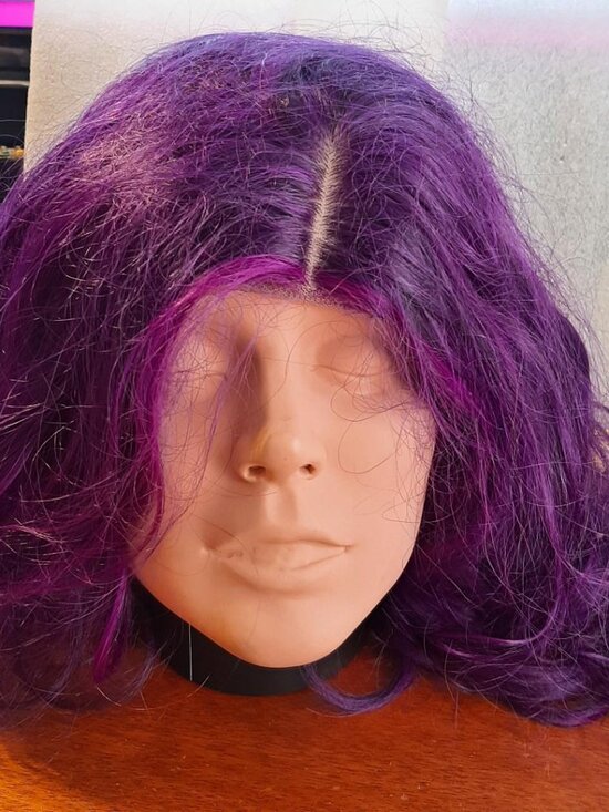 NEW ! Women Long Wig 18 Inch Curly Purple main image 5